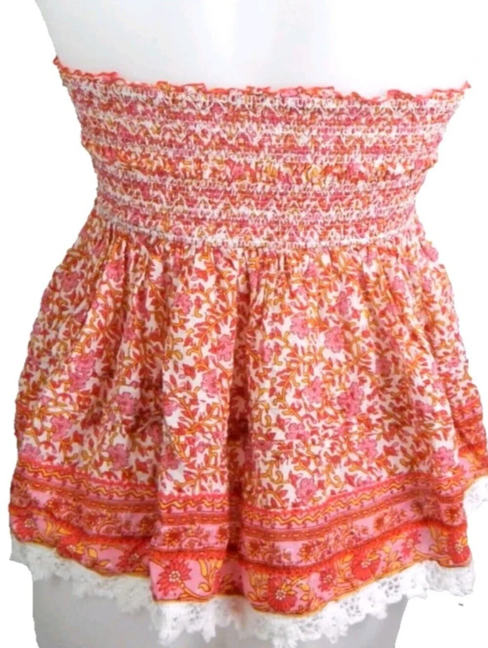 Poupette St. Barth Galia Smocked Floral Mini Skirt